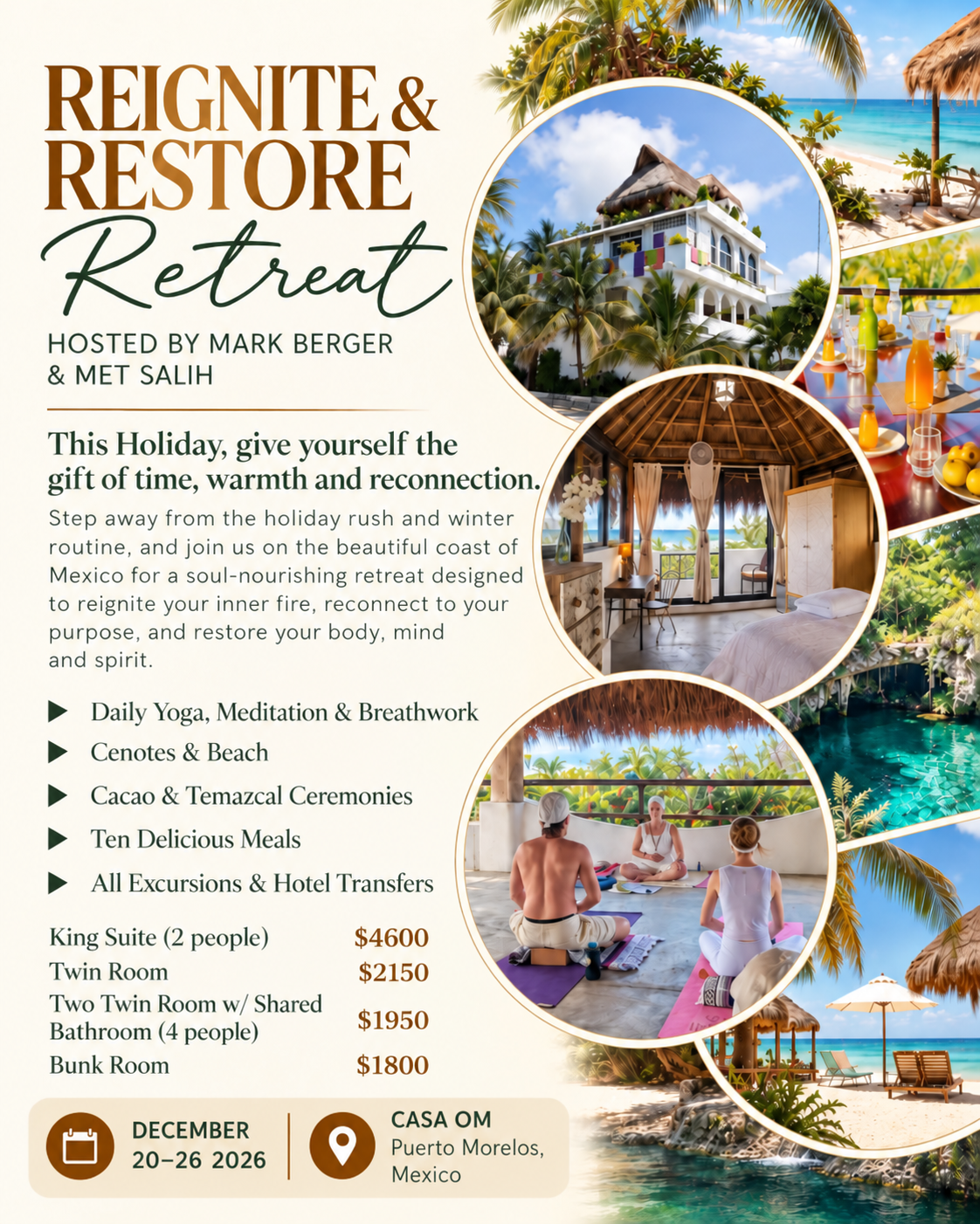 Reignite & Restore Christmas wellness retreat in Mexico poster